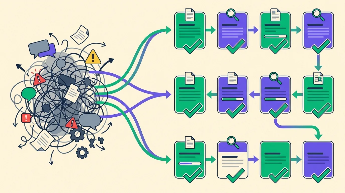 Business chaos transforming into organized systems
